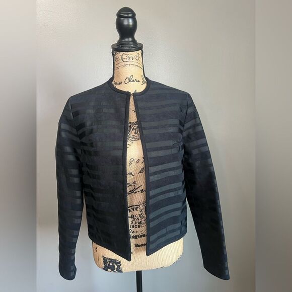 Vintage Gino Rossi for Wilson ultra suede black open blazer career office - Picture 8 of 9